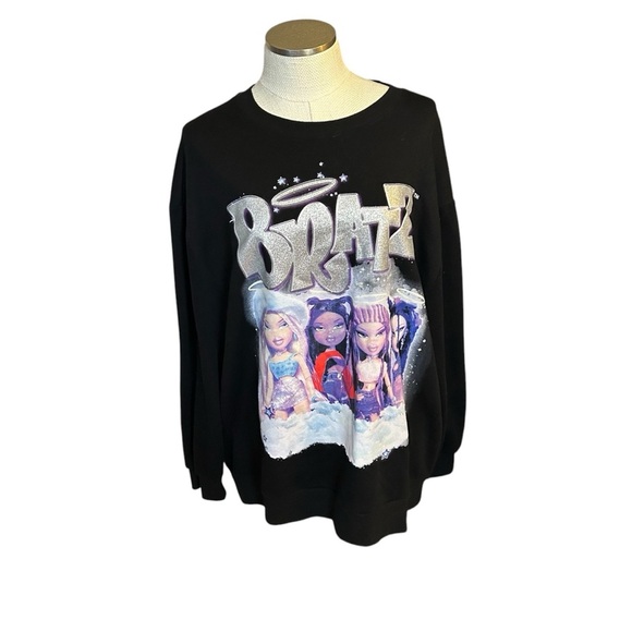 Black Sweatshirt with Silver Bratz Graphic - Picture 1 of 7